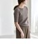 quaranciel:〈洗濯機可能〉テレコ リブ クルー ヘンリー 2way ハーフスリーブ TEE