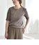 quaranciel:〈洗濯機可能〉テレコ リブ クルー ヘンリー 2way ハーフスリーブ TEE