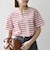 SHIPS any:〈洗濯機可能〉マリンボーダー レースアップ ショートスリーブ TEE
