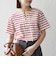 SHIPS any:〈洗濯機可能〉マリンボーダー レースアップ ショートスリーブ TEE