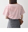SHIPS any:〈洗濯機可能〉マリンボーダー レースアップ ショートスリーブ TEE