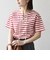 SHIPS any:〈洗濯機可能〉マリンボーダー レースアップ ショートスリーブ TEE