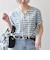 SHIPS any:〈洗濯機可能〉マリンボーダー レースアップ ショートスリーブ TEE