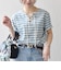 SHIPS any:〈洗濯機可能〉マリンボーダー レースアップ ショートスリーブ TEE