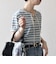 SHIPS any:〈洗濯機可能〉マリンボーダー レースアップ ショートスリーブ TEE