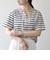 SHIPS any:〈洗濯機可能〉マリンボーダー レースアップ ショートスリーブ TEE