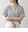 SHIPS any:〈洗濯機可能〉マリンボーダー レースアップ ショートスリーブ TEE
