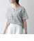 SHIPS any:〈洗濯機可能〉マリンボーダー レースアップ ショートスリーブ TEE