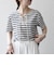 SHIPS any:〈洗濯機可能〉マリンボーダー レースアップ ショートスリーブ TEE