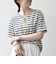 SHIPS any:〈洗濯機可能〉マリンボーダー レースアップ ショートスリーブ TEE