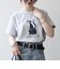 【SHIPS any別注】Collegiate Pacific:〈洗濯機可能〉V ガゼット プリント & 刺繍 Tシャツ