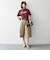 【SHIPS any別注】Collegiate Pacific:〈洗濯機可能〉V ガゼット プリント & 刺繍 Tシャツ