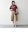 【SHIPS any別注】Collegiate Pacific:〈洗濯機可能〉V ガゼット プリント & 刺繍 Tシャツ