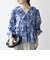 SHIPS any:〈洗濯機可能〉バンダナ プリント カシュクール フリル ブラウス