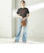 SHIPS Primary Navy Label:LUMIERE フロッキー プリント TEE
