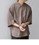 SHIPS any:〈UVカット〉FUTURE LINEN CANVAS リネンライク スキッパー プルオーバーシャツ◇