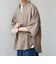 SHIPS any:〈UVカット〉FUTURE LINEN CANVAS リネンライク スキッパー プルオーバーシャツ◇