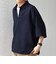 SHIPS any:〈UVカット〉FUTURE LINEN CANVAS リネンライク スキッパー プルオーバーシャツ◇