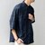SHIPS any:〈UVカット〉FUTURE LINEN CANVAS リネンライク スキッパー プルオーバーシャツ◇