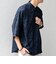 SHIPS any:〈UVカット〉FUTURE LINEN CANVAS リネンライク スキッパー プルオーバーシャツ◇