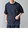 SHIPS any:〈UVカット〉FUTURE LINEN CANVAS リネンライク デザイン リブ ポケット Tシャツ◇