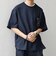 SHIPS any:〈UVカット〉FUTURE LINEN CANVAS リネンライク デザイン リブ ポケット Tシャツ◇