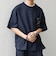 SHIPS any:〈UVカット〉FUTURE LINEN CANVAS リネンライク デザイン リブ ポケット Tシャツ◇