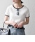 〈洗濯機可能〉テレコ リブ バイカラー ショートスリーブ TEE