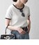 〈洗濯機可能〉テレコ リブ バイカラー ショートスリーブ TEE