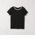 〈洗濯機可能〉テレコ リブ バイカラー ショートスリーブ TEE