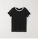 〈洗濯機可能〉テレコ リブ バイカラー ショートスリーブ TEE
