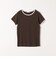 〈洗濯機可能〉テレコ リブ バイカラー ショートスリーブ TEE