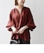SHIPS any:〈洗濯機可能〉リネン シャーリング ギャザー ボリュームスリーブ ブラウス