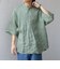 SHIPS any:〈洗濯機可能〉ピュアリネン バンド スキッパー ハーフスリーブ プルオーバー シャツ 26SS◇