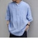 SHIPS any:〈洗濯機可能〉ピュアリネン バンド スキッパー ハーフスリーブ プルオーバー シャツ 26SS◇