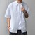 SHIPS any: JAPAN MADE ブルー ストライプ/ソリッド レギュラーカラー 半袖 シャツ◇