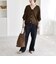quaranciel:〈接触冷感/手洗い可能〉メタルボタン Vネック シアー ニット カーディガン