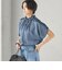 【一部WEB限定】〈手洗い可能〉パール モチーフ ネック ギャザー ドルマン ブラウス