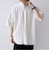 SHIPS any:〈洗濯機可能〉コットン/リネン ストライプ バンド スキッパー ハーフスリーブ シャツ 26SS◇