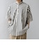 SHIPS any:〈洗濯機可能〉コットン/リネン ストライプ バンド スキッパー ハーフスリーブ シャツ 26SS◇