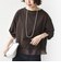 〈洗濯機可能〉袖 ツイスト デザイン シアー ドッキング TEE
