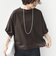 〈洗濯機可能〉袖 ツイスト デザイン シアー ドッキング TEE