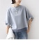〈洗濯機可能〉袖 ツイスト デザイン シアー ドッキング TEE