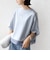 〈洗濯機可能〉袖 ツイスト デザイン シアー ドッキング TEE