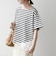 〈洗濯機可能〉レース ヘム アシンメトリー ショートスリーブ TEE
