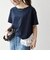 〈洗濯機可能〉レース ヘム アシンメトリー ショートスリーブ TEE