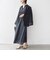 〈手洗い可能〉プリント キーネック フレア スリーブ 半袖 ワンピース