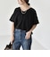 quaranciel:〈接触冷感/汗染み防止加工/洗濯機可能〉Vネック タック ハーフスリーブ TEE