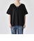 quaranciel:〈接触冷感/汗染み防止加工/洗濯機可能〉Vネック タック ハーフスリーブ TEE