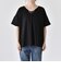 quaranciel:〈接触冷感/汗染み防止加工/洗濯機可能〉Vネック タック ハーフスリーブ TEE
